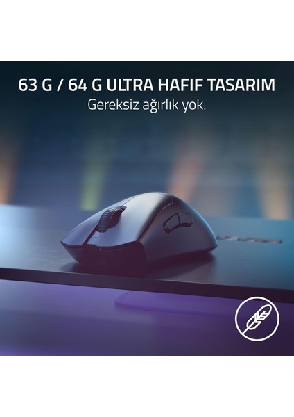 Deathadder V3 Pro + Razer Hyperpolling Kablosuz Adaptör - Ultra Hafif Kablosuz Ergonomik Espor fırsatları