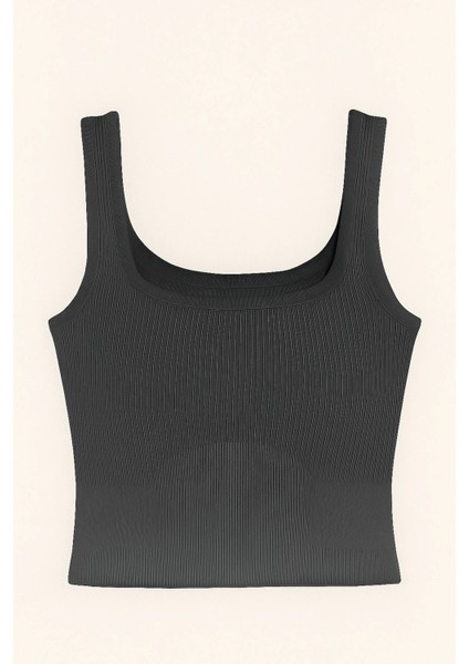 Kadın Kare Yaka Askılı Crop Top Bluz Kaşkorse fiyatları