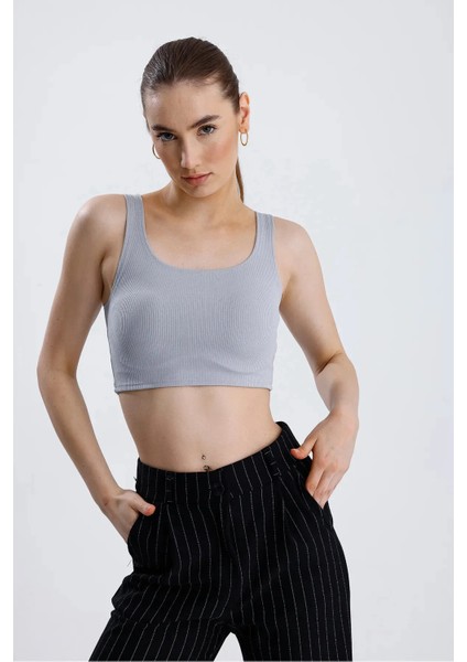 Kadın Kare Yaka Askılı Crop Top Bluz Kaşkorse fırsatları