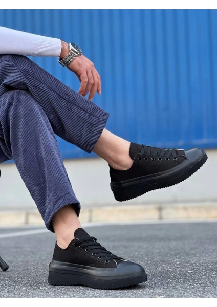 KB-0994 Kuback Siyah Cilt Siyah Yüksek Taban Erkek Bilek Bot