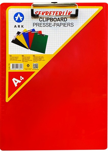 A4 Cetvelli Plastik Kapaksız Sekreterlik 760