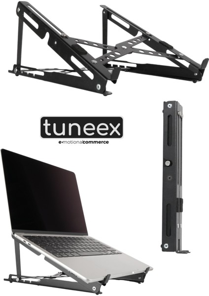 Xfold - Katlanır Çelik Laptop Standı Notebook Macbook Yükseltici Tüm Modellerle Uyumlu Altlık 5 Açılı