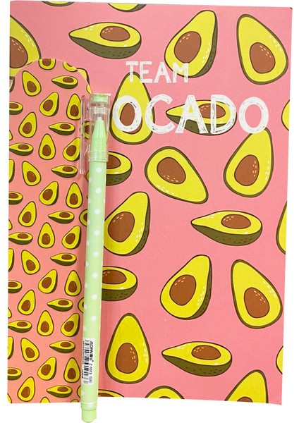 Avokado Temalı Sert Kapaklı Defter, Kitap Ayracı, Yeşil Puantiyeli Tükenmez Kalem fiyatları