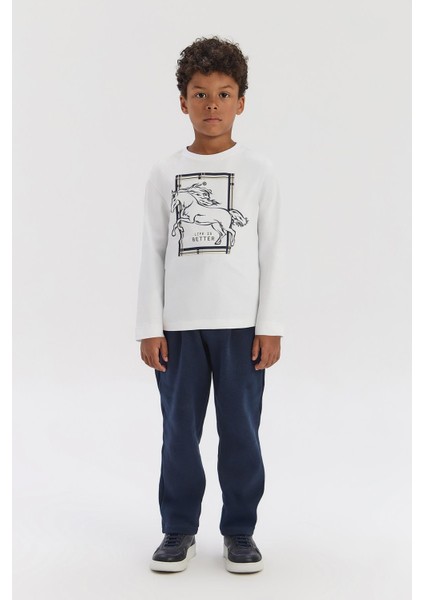 Bg Store Erkek Çocuk Beyaz Tshirt