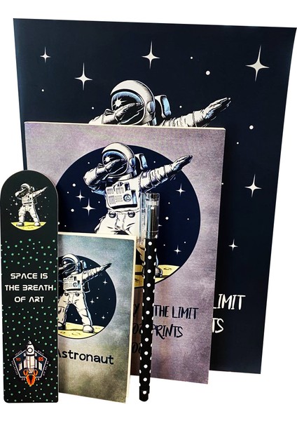 Stitch Lacivert Kalem Kutu, Astronot Temalı Defter, Not Defteri, Bloknot, Kitap Ayracı fiyatları