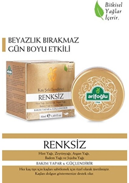 Kaş Şekillendirici Renksiz 50 Ml Bakım Yapıcı ve Güçlendirici Bitkisel Yağlar İçerir fiyatları