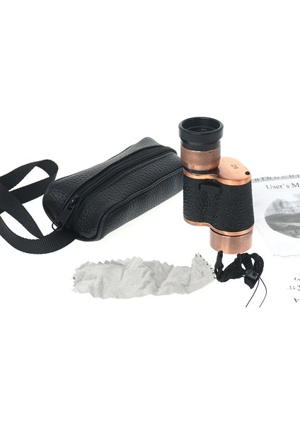6X24 Baıgısh, Askeri Tarzi Pirinç ve Deri Kaplamalı, Deri Çantalı Monocular Dürbün Princ