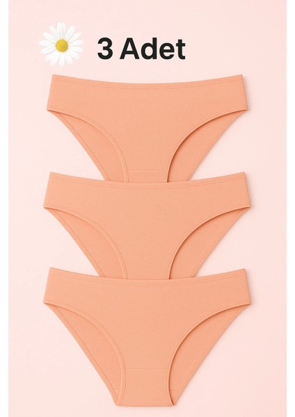 3'lü Papatya Bambu Bikini Külot Krem 2521 modelleri