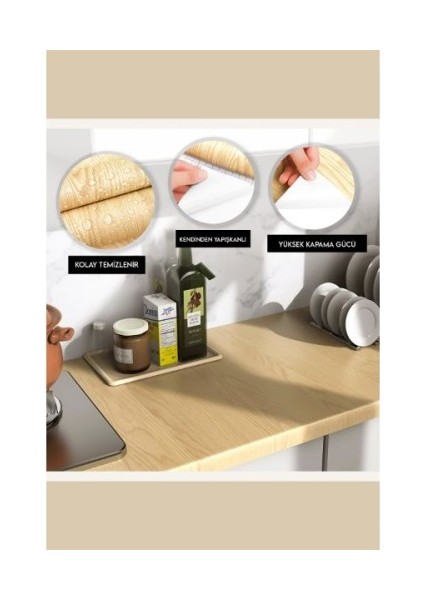 Ahşap Görünümlü Kendinden Yapışkanlı Kaplama Folyosu 5 Metre modelleri