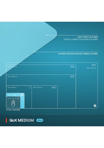 Qck Fare Altlığı (Orta) – Aqua – Alt Tarafta Kaymaz Kauçuk Kaplama – En Iyi Izleme – Oyu indirimleri