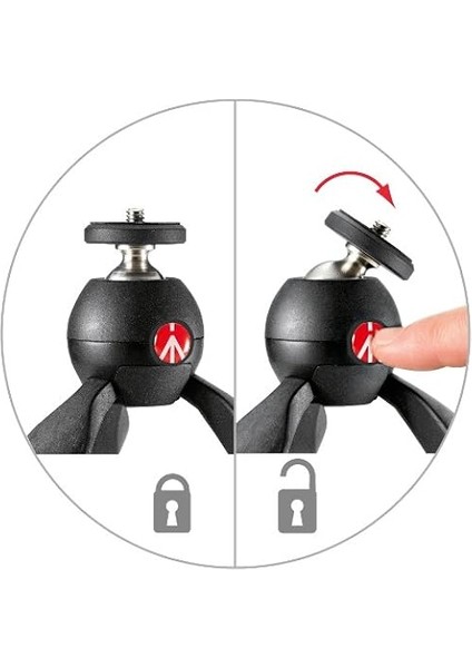 Mtpiximii-B Pixi Masa Tripodu, 1 Kg'a Kadar, Kompakt ve Sistem Kameralar Için, Siyah fırsatları