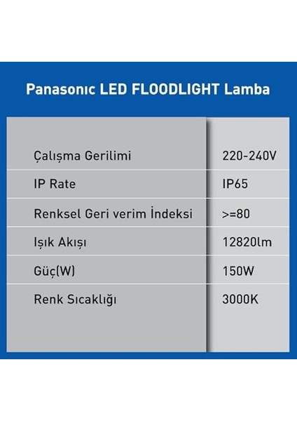 LED Floodlight 150W 12820LM 3000K Kelvin-Sarı Işık fırsatları