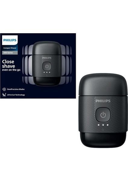 500 Serisi Taşınabilir Elektrikli Kompakt Islak/kuru Tıraş Makinesi, 3 Yönlü Başlık, 40 Daki