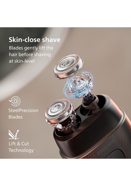 500 Serisi Taşınabilir Elektrikli Kompakt Islak/kuru Tıraş Makinesi, 3 Yönlü Başlık, 40 Daki modelleri