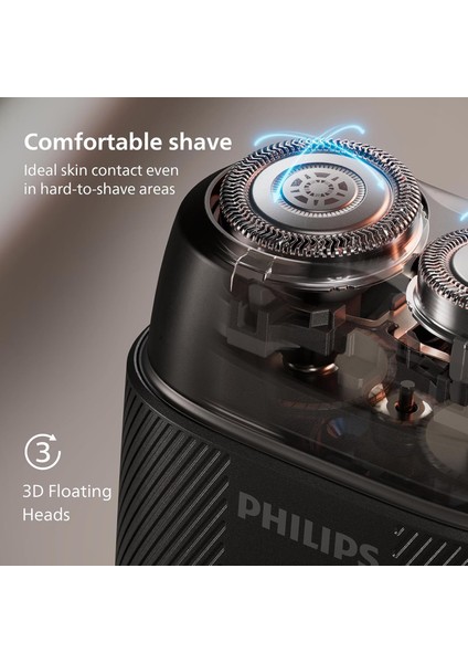 500 Serisi Taşınabilir Elektrikli Kompakt Islak/kuru Tıraş Makinesi, 3 Yönlü Başlık, 40 Daki fırsatları