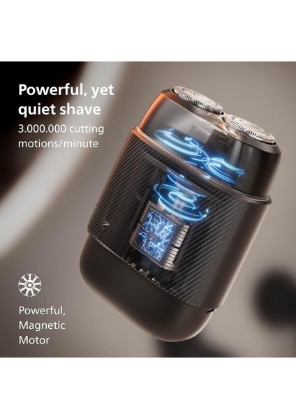 500 Serisi Taşınabilir Elektrikli Kompakt Islak/kuru Tıraş Makinesi, 3 Yönlü Başlık, 40 Daki indirimleri