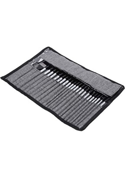 24 Parça Akrilik ve Suluboya Fırça Seti Ahşap Saplı Hafif Tasarım ile