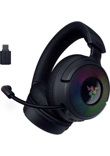 Kraken V4 - Kablosuz Oyun Kulaklığı (3 Modlu Bağlantı, Triforce 40MM Sürücüler, 9 Bölgeli Rgb