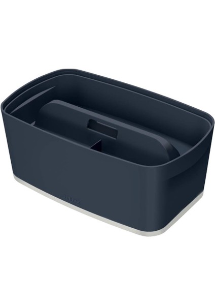 Mybox 52670089 Kapaklı ve Saplı Saklama Kabı, Kadife Gri, Cosy Serisi, 52670089
