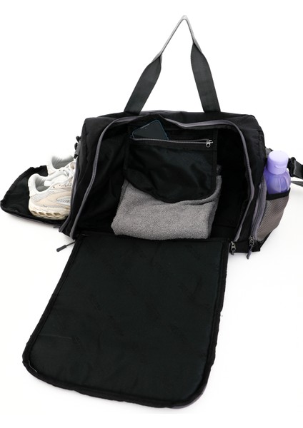 Lvpc Spor Çantası, Ayakkabı Bölmeli Spor Çanta, Çok Cepli Çanta,las Vegas Polo Club Siyah Seyahat Çantası,