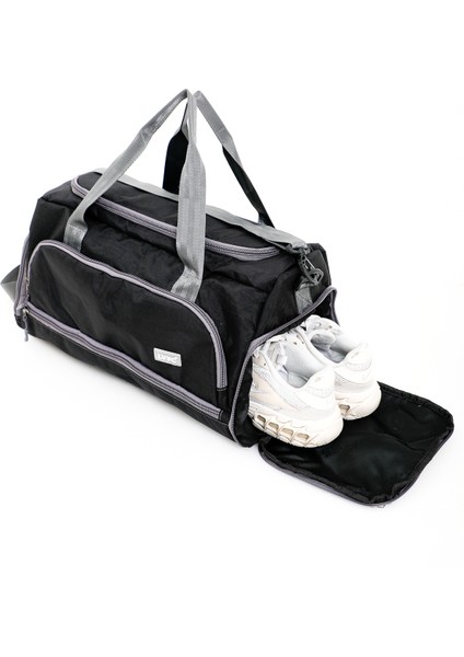 Lvpc Spor Çantası, Ayakkabı Bölmeli Spor Çanta, Çok Cepli Çanta,las Vegas Polo Club Siyah Seyahat Çantası,