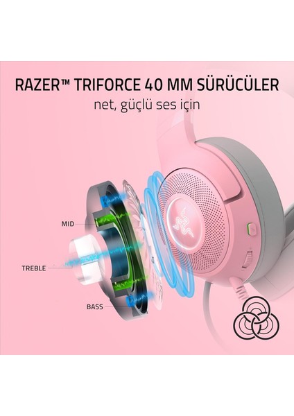 Kraken Kitty V2 - Kablolu Rgb Kulaklık Kedi Kulaklı (Reaktif Akış Aydınlatması, Razer Hypercle indirimleri