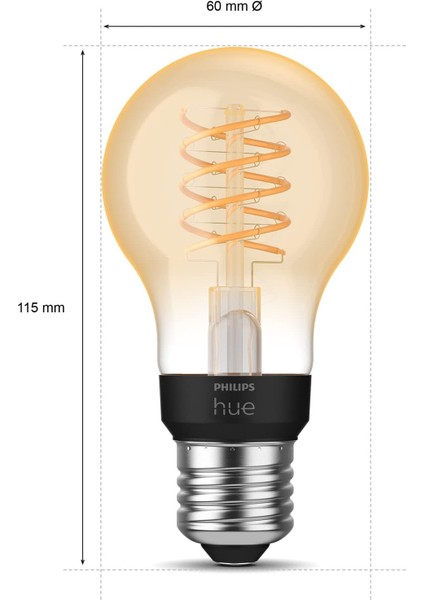 White E27 Filament A60 550 Lm, Sıcak Beyaz Işık, Kısılabilir, Uygulama Üzerinden Kontrol fiyatları