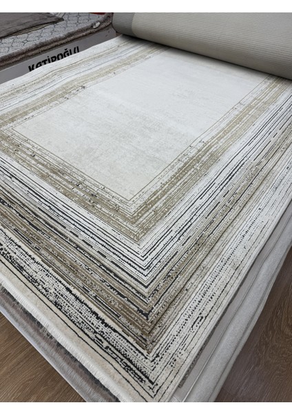 Elegant 10511 Krem Gold Çerçeveli Salon Halısı