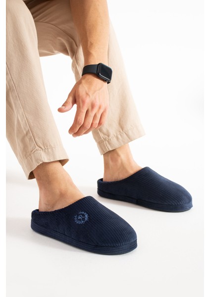 Erkek Ev Terliği Gondol Fitilli Kadife Nakışlı Yumuşak Sessiz Taban Kışlık Terlik fiyatları