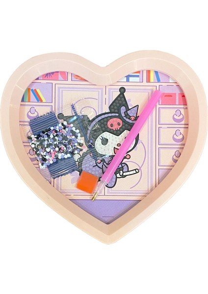 Kuromi Temalı Mozaik Boyama Seti, Bant Kesme Makinesi, Ataş Seti, Zımba Seti Mor