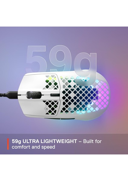 Aerox 3 Snow Ultra Hafif Gaming Mouse 8,500 Cpi Truemove Core Optik Sensör, Beyaz, 59 gr indirimleri