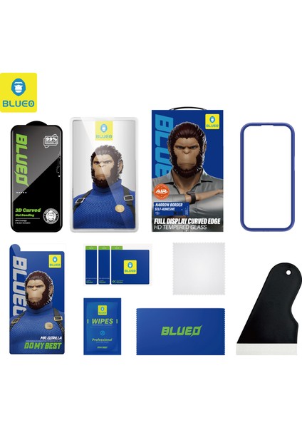 Full Glue iPhone 17 Pro Uyumlu Hizalama Aparatlı Kavisli Ince Tam Kaplayan Cam Ekran Koruyucu