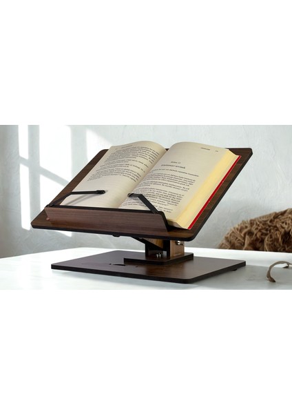 Yüksekliği ve Açısı Ayarlanabilir Masaüstü Kitap Tutucu, Ahşap &rahle