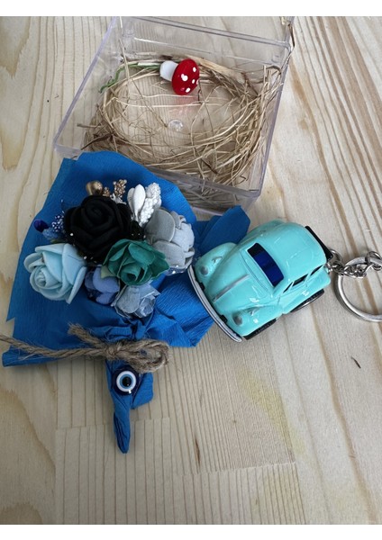 Mini Buket ve Araba Anahtarlık Mari Flowers Özel Tasarım Arkadaşa,sevgiliye Hediye modelleri