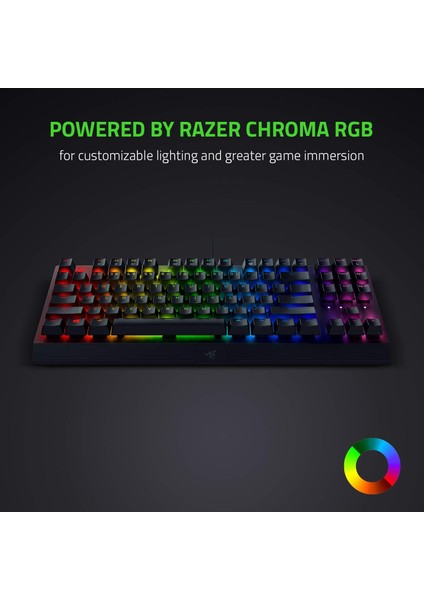 Blackwidow V3 Tenkeyless (Sarı Anahtar) - Kompakt Mekanik Oyun Klavyesi (Sessiz Mekanik Anahta indirimleri