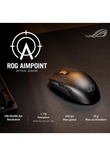 Rog Strix Impact Iii Wireless, 36000 Dpi Sensör, 2.4ghz, Bluetooth, Değiştirilebilir Switch Oyu indirimleri