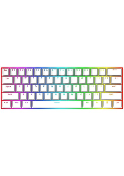 K630W-RGB Dragonborn Blue Switch%60 Tr Q Beyaz Mekanik Kablolu Gaming (Oyuncu) Klavye