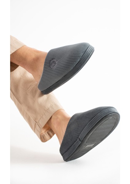 Erkek Ev Terliği Gondol Fitilli Kadife Nakışlı Yumuşak Sessiz Taban Kışlık Terlik modelleri