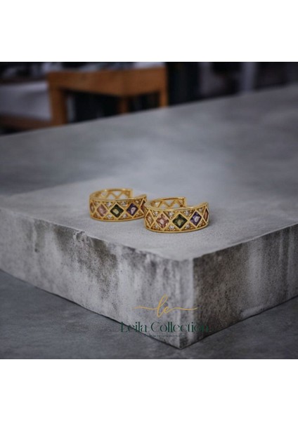 Çelik, Renkli Taşlı Küpe fiyatları