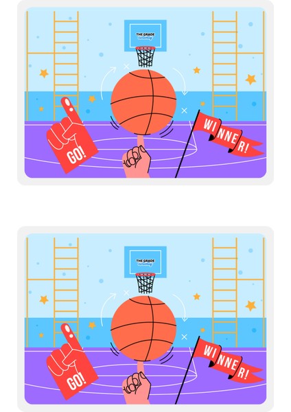 Amerikan Servisi 2'li Basketbol Temalı Çocuk Amerikan Servis Sofra ve Ev Dekorasyonu Yemek Altlığı