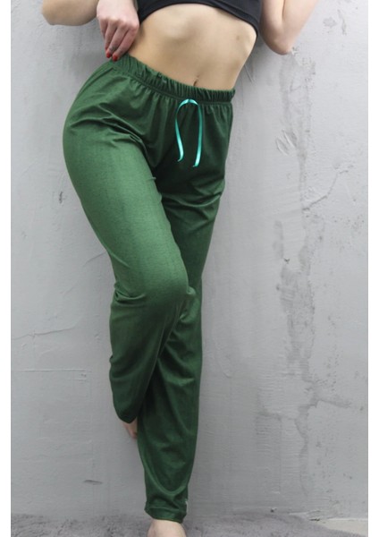 Kadın Pijama Likralı Pamuklu Pijama Altı Kurdela Detaylı