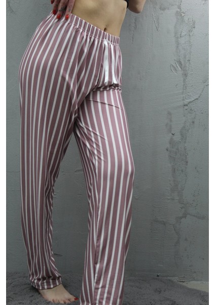 Kadın Pijama Likralı Pamuklu Pijama Altı Kurdela Detaylı modelleri