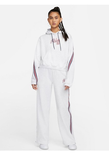 Jordan Paris Saint-Germain Fleece Hoodie Kadın Açık Gri Sweatshirt