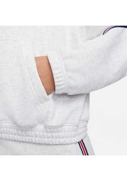 Jordan Paris Saint-Germain Fleece Hoodie Kadın Açık Gri Sweatshirt modelleri