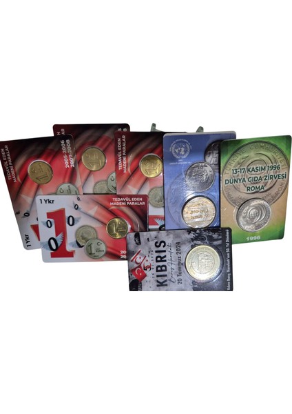 Çil Karışık Para Lotu Özel Kitlerinde(Kıprıs+Dünya Gıda ve Hoşgörü 2005-2008 1 Kuruşlar 2006 Yılı Nadir) fiyatları