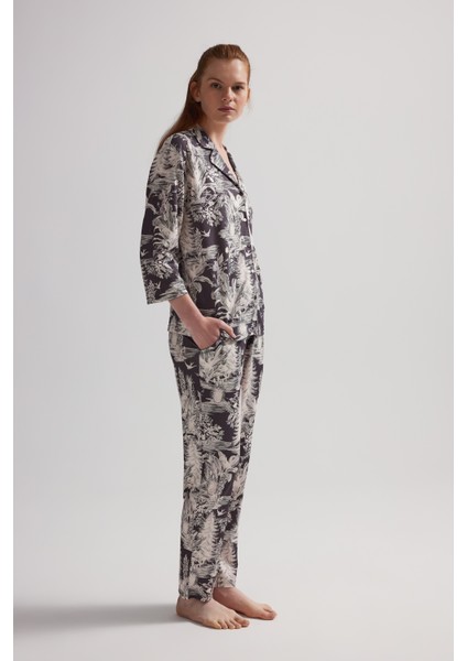 Kadın Viskon Uzun Kollu Gömlek Pijama Takımı fiyatları