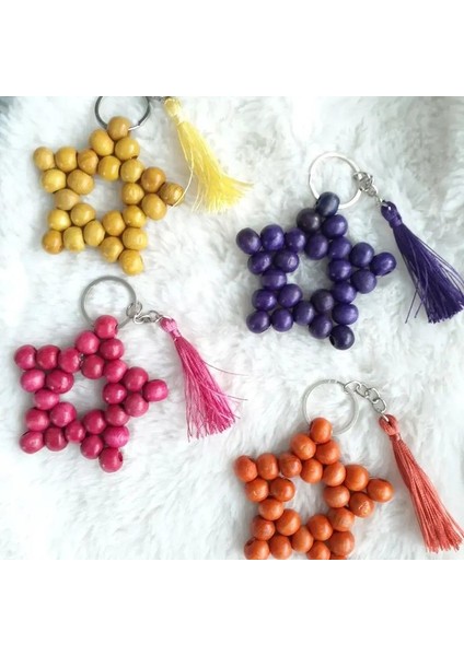 Tahta Boncuk Yıldız Anahtarlık Düğün Nişan Kına Hediyelik Sünnet Günü Bride To Be Özel Günler(15 Adet)