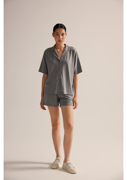 Kadın Pamuklu Cepli Şort Pijama Altı modelleri