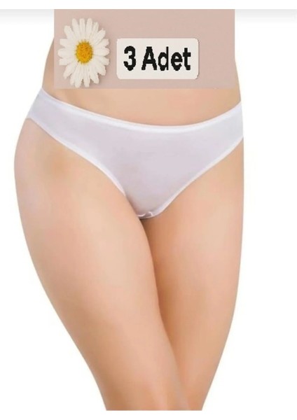 3' Lü Bambu Bikini Külot Beyaz 2521