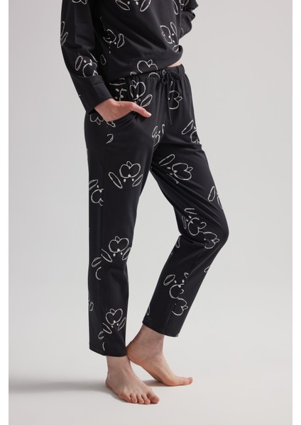 Kadın Pamuklu Reglan Kollu Uzun Pijama Takımı fırsatları